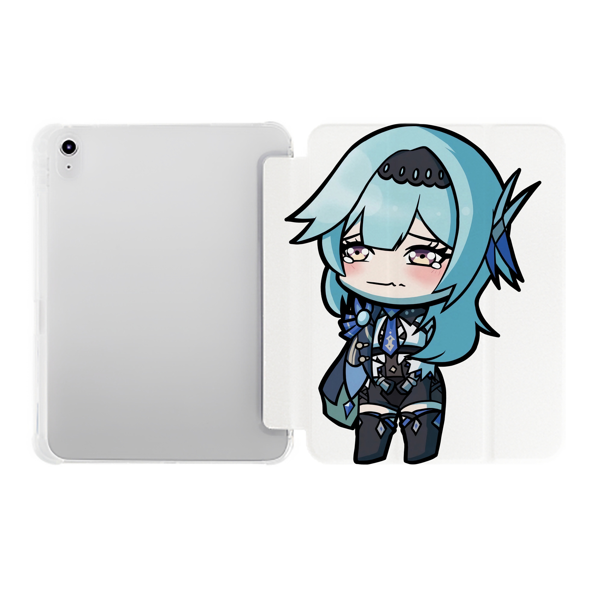 げんし神 优菈 ゆうら genshin Yūra IPad ケース ペン収納付き 三つ折りスタンド PUレザー×シリコン 対応機種9.5/10.5/10.9インチ